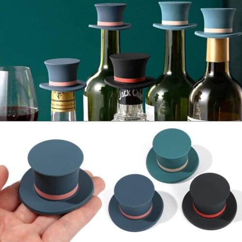 Reusable Hat/microphone Shape Wine Silicone Wine Stopper Vacuum Sealed Creative Storage Cap Champagne Bar Kitchen Tool Household