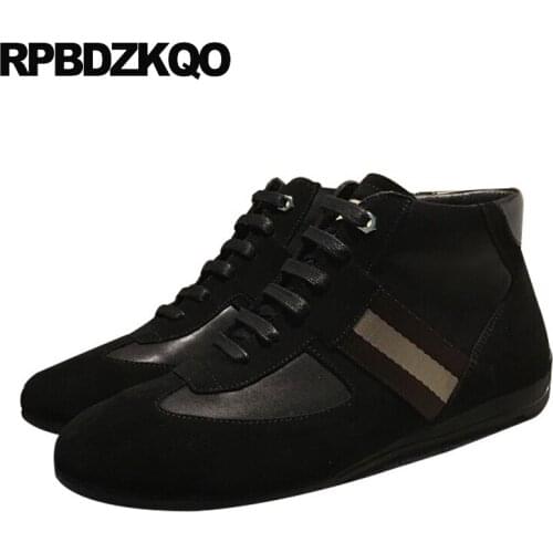 Black fashion trainers suede leather men shoes sneakers walking winter designer high top classic driving blue european skate