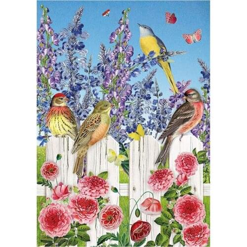 Round Diamond Full Diamond Diamond Painting Set Living Room Dining Room Decorative Painting Mural Bird Swarm Garden