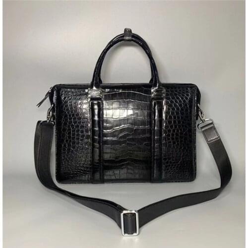 Authentic Crocodile Belly Skin Businessmen Briefcase Working Purse Handbag Genuine Alligator Leather Male Large Portfolio Totes