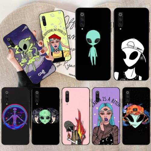 PENGHUWAN Cute Alien UFO DIY Luxury Phone Case for Redmi Note 8 8A 7 6 6A 5 5A 4 4X 4A Go Pro Plus Prime