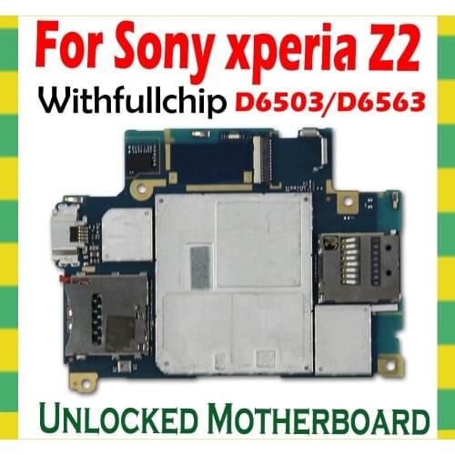 Full Unlocked mainboard for Sony Ericsson Xperia Z2 D6503 D6563 Factory unlock Motherboard Android logic board mainboard boards