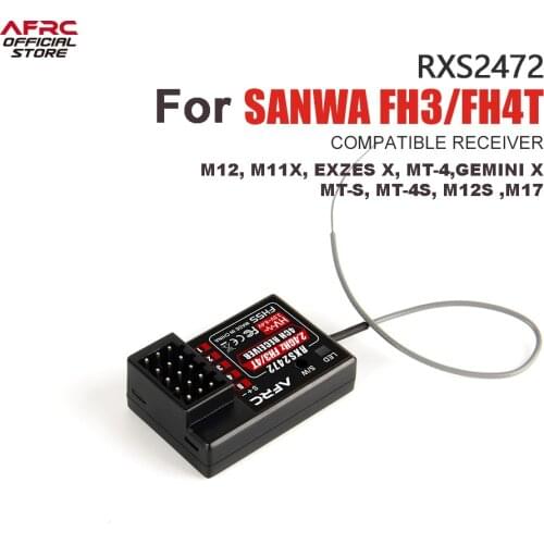AFRC RXS2472 Compatible Sanwa FH3/ FH4T MT-S M12S 4 Channel Surface Receiver special for SANWA M11X,M17 Fubaba S-FHSS 4PX,7PX