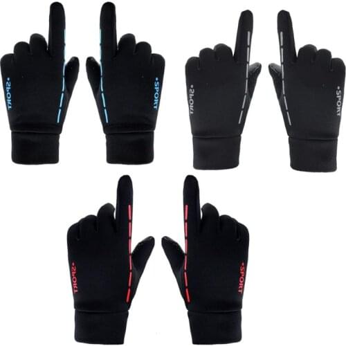 Durable Cycling Gloves Portable Delicate Design Windproof Touch Screen Gloves Outdoor Cycling Reflective Full Finger Gloves