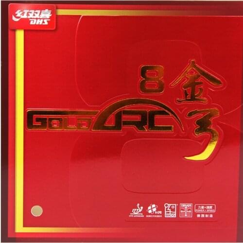 DHS GoldArc 8 Table Tennis Rubber Germany tech red or black Pimples In Ping Pong rubber with Sponge for table tennis