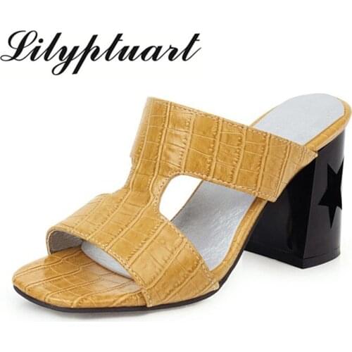 2020summer thick-heeled high-heeled fish mouth color matching sandals women oversized 45-48 slippers retro slip-on womens shoes