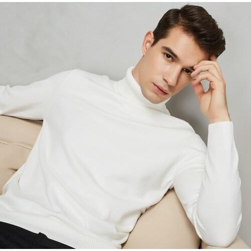 8 Color Turtleneck Sweater Men Autumn Winter New Thick Warm Slim Fit Solid Color Pullover White Sweater Male