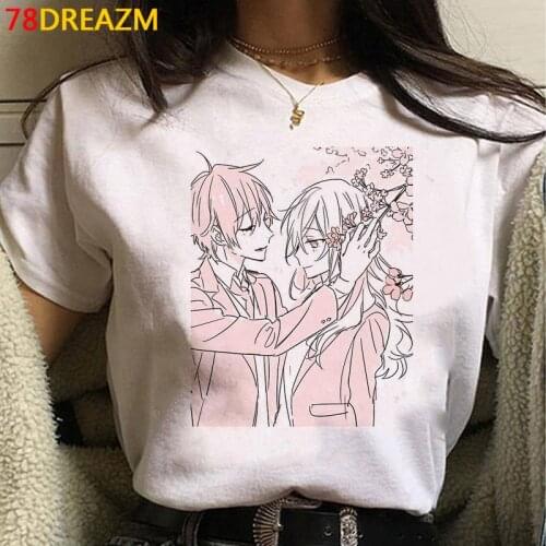 Horimiya top tees female graphic tees women white t shirt streetwear ulzzang top tees white t shirt