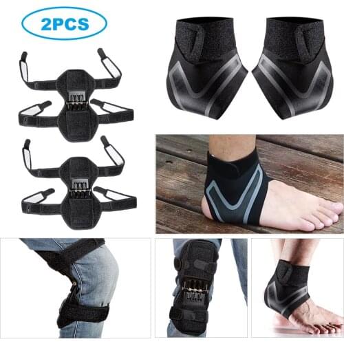 Universal Joint Support Knee Pads Ankle Pad Breathable Non-slip Lift Knee Pads Powerful Rebound+Ankle Support