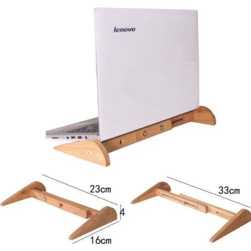 Vmonv Increased Height Cooling Bamboo Laptop PC Stand for Macbook Air Pro Retina Vertical Base Bracket for 15 Inch Notebook PC