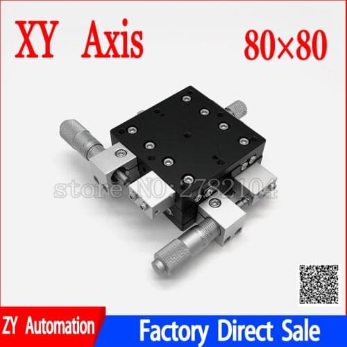 XY Axis 80*80mm Trimming Station Manual Displacement Platform Linear Stage Sliding Table XY80 LY80 Ultrathin model