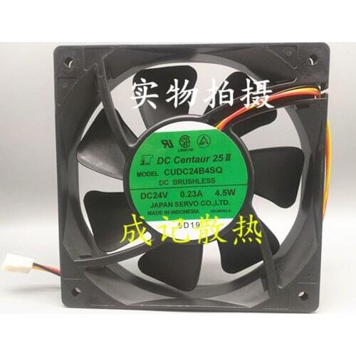 Japan Servo CUDC24B4SQ DC 24V 0.23A 120x120x25mm 3-wire Server Square Fan