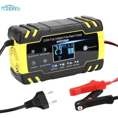12V-24V 2/8A Digital LCD Full Automatic Car Battery Charger Wet Dry Lead Acid Power Pulse Repair Intelligent Battery-charger