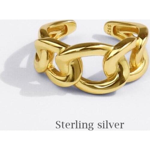 Sole Memory Mini Chain Braided Geometry 925 Sterling Silver Female Resizable Opening Rings SRI765