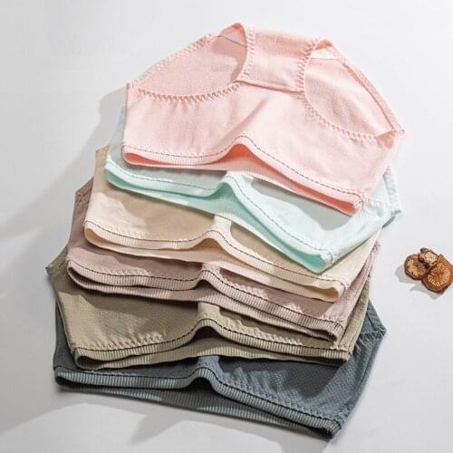 Womens Underwear Womens Panties Antibacterial Cotton Crotch Breathable Mid Waist Solid Color Briefs