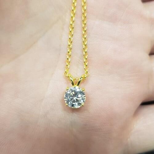 Real 1 Carat D Color Moissanite Pendant Necklaces For Women Top Quality 100% 925 Sterling Silver Sparkling Party Jewelry