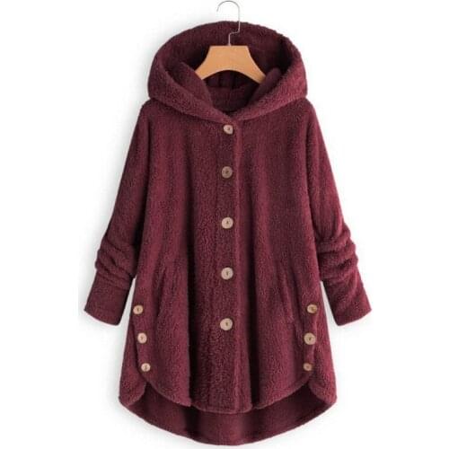 Girls Winter Warm Sweatshirt Women Wine Red Plush Oversized Thermal Hoodies Female Long Sleeve Cute Hooded Fluffy Hoodie 5xl 4xl