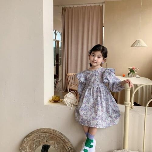 1 2 3 4 5 6 year girl baby clothes retro design floral dress costume for toddler girl baby clothing princess party dresses dress