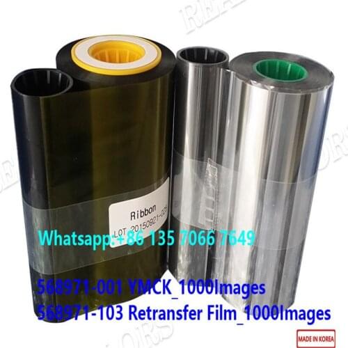 10Sets Compatible 568971-001 YMCK Datacard SR300 Ribbon and 568971-103 Retransfer Film 1000Images