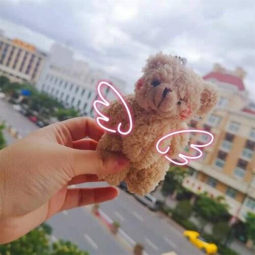 10pc Creative Cute Plush Doll Joint Blush Bear Diy Jewelry Findings Backpack Accessories Key Ring Pendant Child Birthday Present