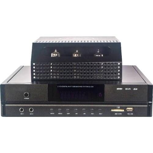 2.1 channel tube audio amplifier with subwoofer Bluetooth Cara OK dynamic screen full remote control electronic tube power ampli