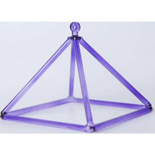 5" Purple Color quartz crystal singing pyramid - sound healing for therapy healing