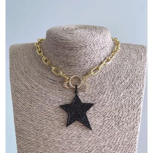5pcs/lot Newest Profession Design Hot Sale Dainty Adorable Jewelry Star Moon Chain Necklace