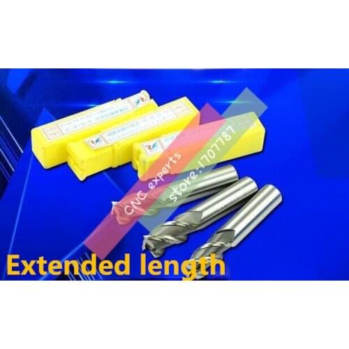 Free shipping High Quality 5pcs 3F-3.0~8.0mm Extended End Mill ,Three Flute HSS & Aluminium End Mill Cutter CNC Bit