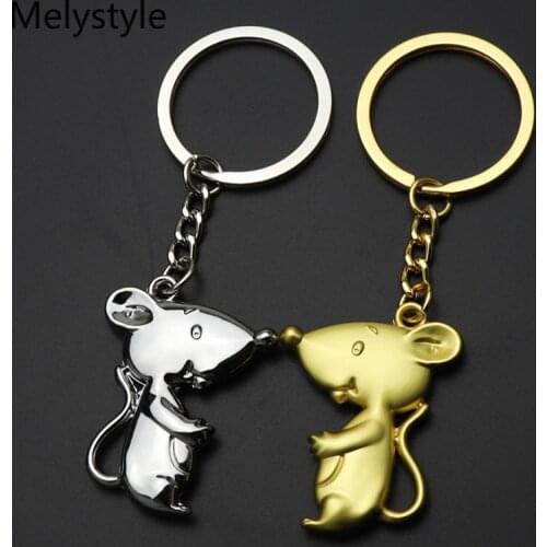 2019 Alloy-Mouse-Keychain Metal Chain Silver Colour Keychains Women Men Key Chain Car Key Ring Bag Pendant Souvenirs Gift