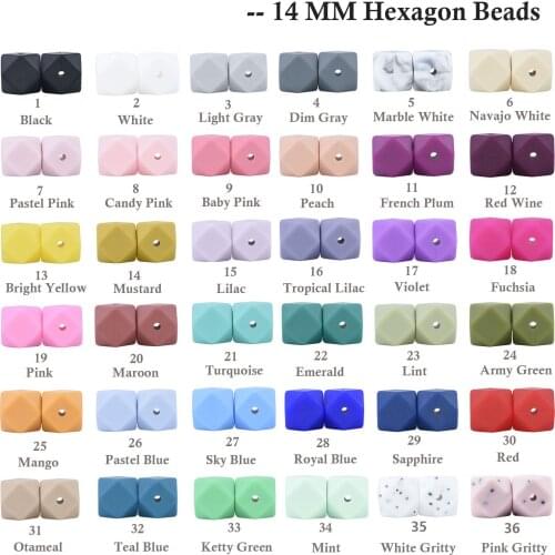 14mm Hexagon Silicone Beads 100/200/500Pcs For DIY Baby Pacifier Chain BPA Free Teething Baby Teether Baby Accessories