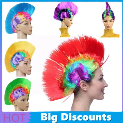9 Colors Punk Wig Funny Cockscomb Decoration Unisex Cosplay Halloween Party Headdress