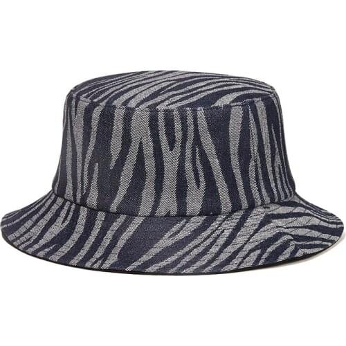 Denim Double-Sided Fisherman Hat Men And Women Street Hipster Cotton Autumn And Winter Print Sunhat SA775