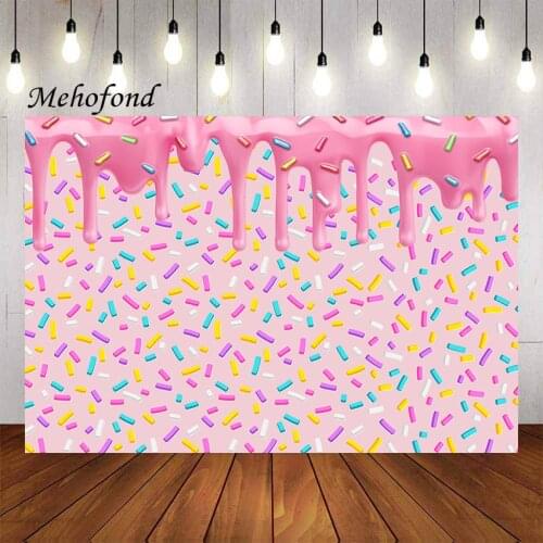 Mehofond Photography Background Donut Grow up Confetti Pink Girl Baby Shower Birthday Party Portrait Backdrop Photo Studio Props