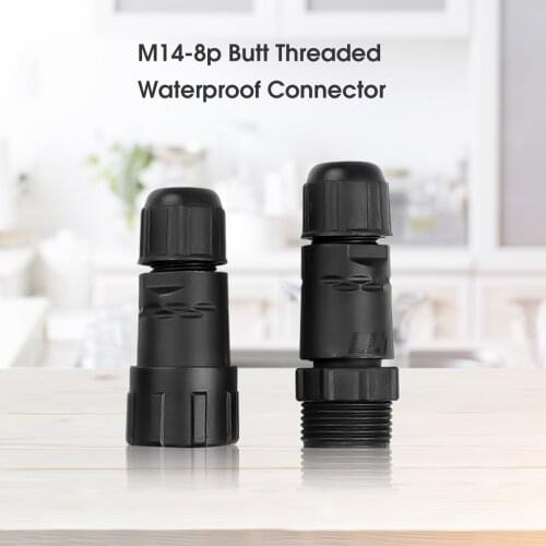 Kebidu Durable Nylon Shell M14 IP68 8 Pin Waterproof Connector Cable Adapter Industrial Terminal Wire Connector Plug Socket
