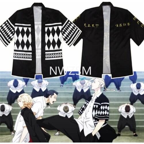Anime Manga Tokyo Revengers Kimono T Shirt Hanagaki Takemichi Ken Ryuguji Haori Yukata Cosplay Costume