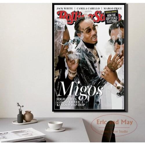 Migos Trap Rap Star Hip Hop Rapper Posters And Prints Canvas Painting Wall Pictures For Living Room Decoration Home Decor Quadro