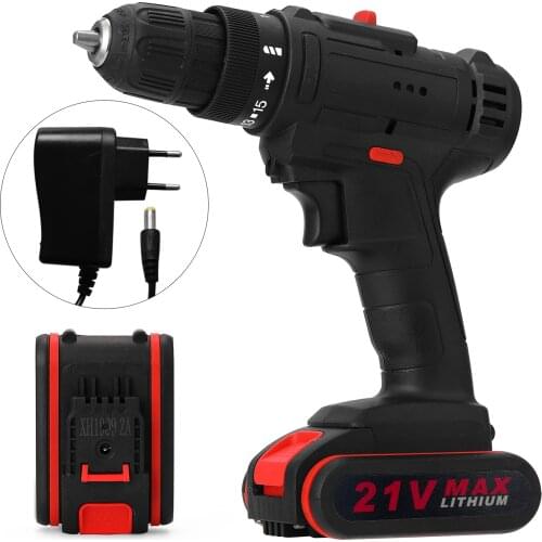 21V Multifunctional Electric Screwdriver Cordless Drill High-power Lithium Battery Rechargeable Screwdriver Electric Drill Tools