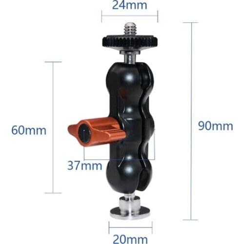 Double Ball Head, with Shoe Mount and 1/4-inch Screw, for DSLR Camera/On-Camera Monitor/Video Lights, Multi-Functional Portable