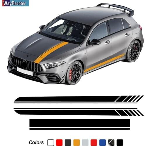 Edition 1 AMG Car Hood Decal Side Stripes Skirt Sticker For Mercedes Benz A Class W177 V177 A35 A45 A45S W176 AMG Accessories