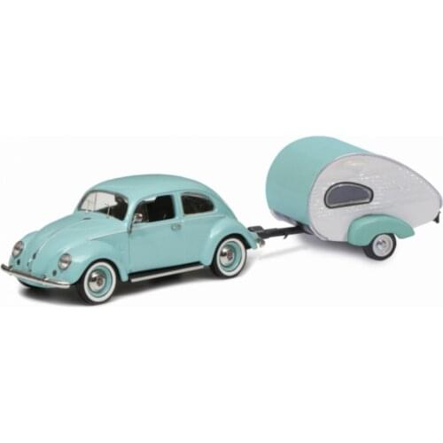 New 1/64 Casting Alloy Car Volkswagen VW Beetle RV Camper Model Trailer Children Toys Christmas Gifts Free Delivery