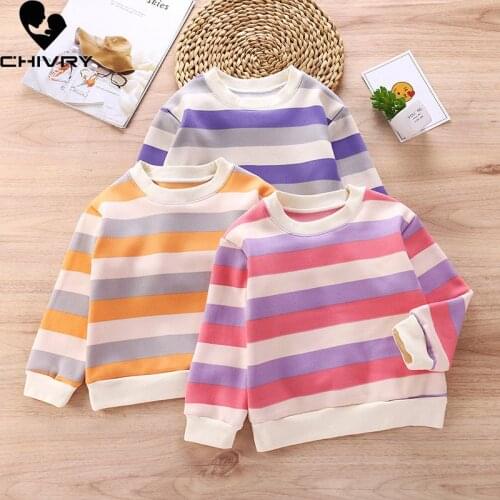 New 2020 Autumn Winter Sweatshirts Boys Girls Kids Striped Thicken Warm Knitted Hoodies Children Fashion Long Sleeve Sweatshirt