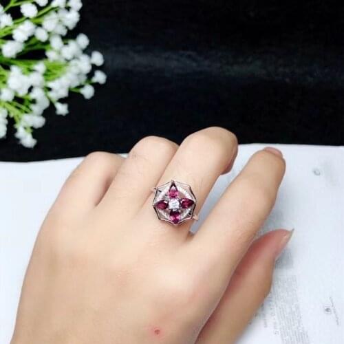 New pomegranate ring. Vintage Style 925 Sterling Silver two colors including certificate package
