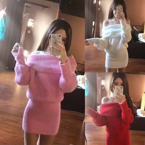 New style collar, large lapel bag, buttocks mink cashmere sweater, free shipping