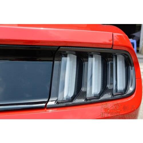 Fit for FORD MUSTANG 2015 carbon fiber rear fog lamp frame box carbon fiber brake lamp decoration