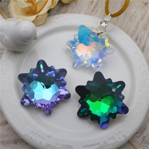 Snowflake Lamp Fitting Crystal Glass Pendant Car Pendant Glass Ornament Crystal Rhinestone Christmas Wedding Decoration
