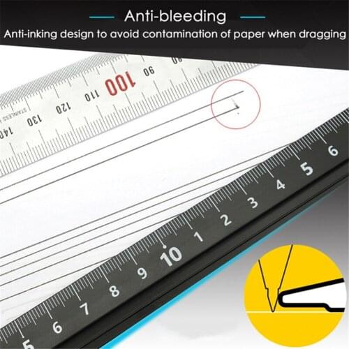 Simply Exquisite Drawings Draw Ruler Anti Slip Aluminum Alloy Protection Interlocking Gears Wheels Painting Ruler