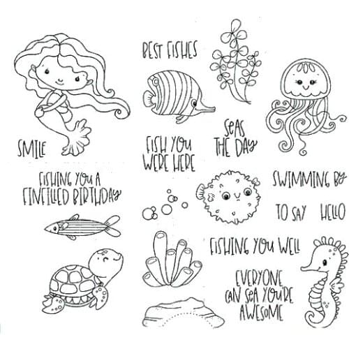 Ocean World Transparent Clear Silicone Stamp/Seal for DIY scrapbooking/photo album Decorative clear stamp sheets A2012