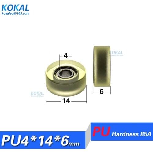 [PU0414-6]10pcs Polyurethane 684zz ball bearing coated with TPU PU wheel Stripping machine minisize sliding wheels 4*14*6mm 0414