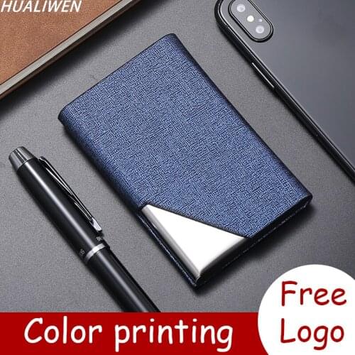 Laser Engraved LOGO Luxury Wallet PU Leather Business ID Credit Card Holder For Women Men Fashion Brand Metal Aluminum Card Case