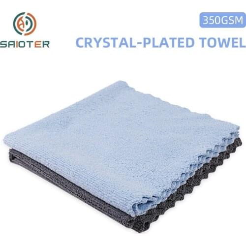 40x40cm Lint Free Car Care Window Mirror Chrome Polishing Towel No Edge Cloth Microfiber Glass Towel 350gsm Wash Drying Cloth
